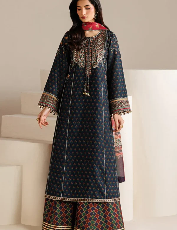 EMBROIDERED RAW SILK